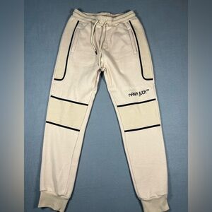 Nana Judy Argyle Jogger Sweatpants In Cream Men Size L Double Pocket